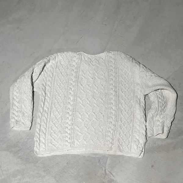 Vintage Abercrombie & Fitch Cable Knit Sweater Hand Made Grandpacore SZ S Thick - Image 9