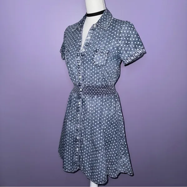 Mossimo Supply Co. Denim Polka Dot Dress - Image 6