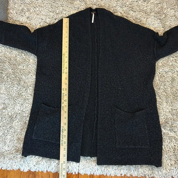 Free People Oversized Black Open Front Wool Blend Cardigan Size xsmall - Image 10
