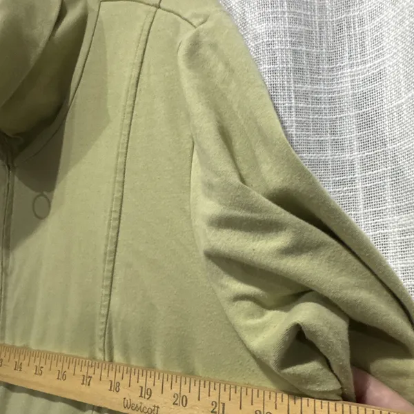 EILEEN FISHER Jacket XL Organic Cotton Blend Jersey Track Zip Green minimalist - Image 6