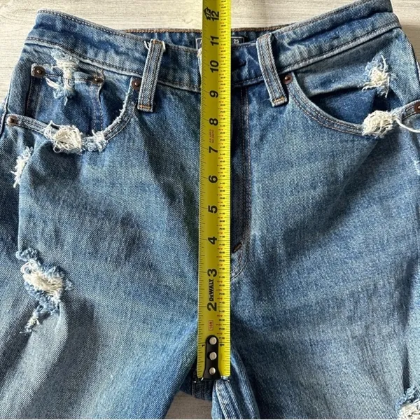 Abercrombie & Fitch Mom High Rise Jeans Denim Medium Wash Distressed Curve 25/0R - Image 12