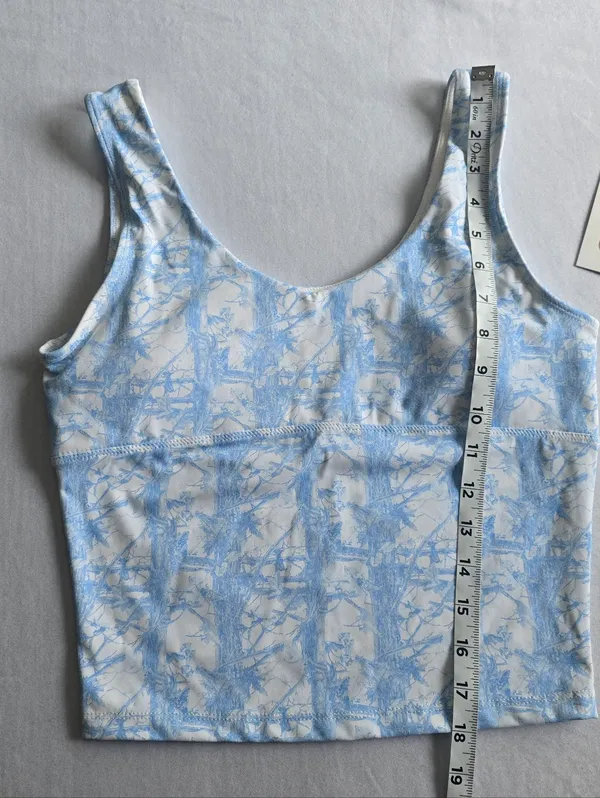 Happy Camp3r Women’s Blue Marble-Print Tank‎ Top Size L - Image 6