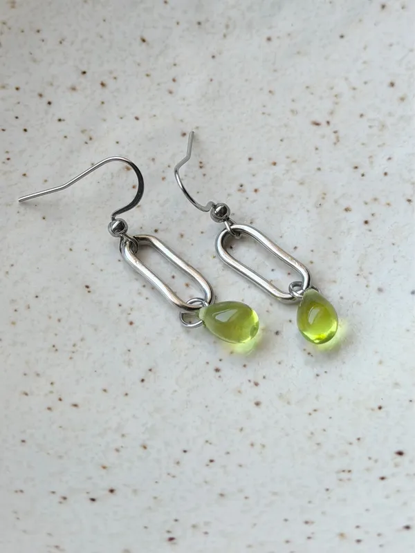 Handmade stainless steel chic fairy boho vintage style dangle earrings💚 - Image 4