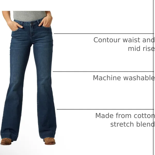 NWT Wrangler Women's Retro Mae Mid Rise Wide Leg Trouser Jeans - 9/10 x 34 - Image 7