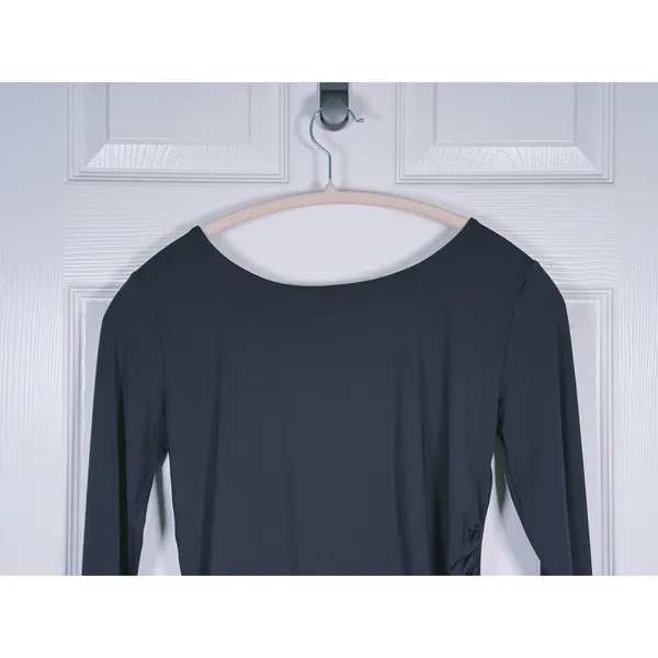 NWT Halara Twist Front V-Neck Long Sleeve Top Size M Black Minimal Athleisure - Image 6