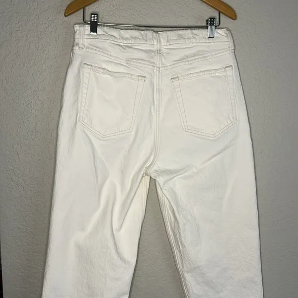 Abercrombie & Fitch The 90s Straight Ultra High Rise Jeans Size 32 White Cream - Image 8