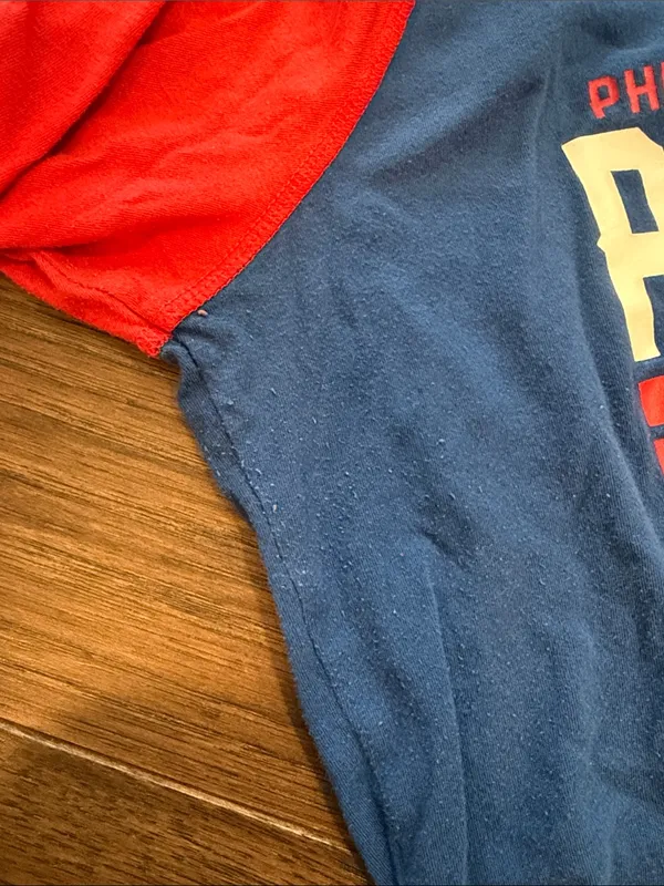 Campus Lifestyle Philadelphia Phillies Women’s 3/4 Sleeve Raglan Tee Size Large - C58-029 - Image 4