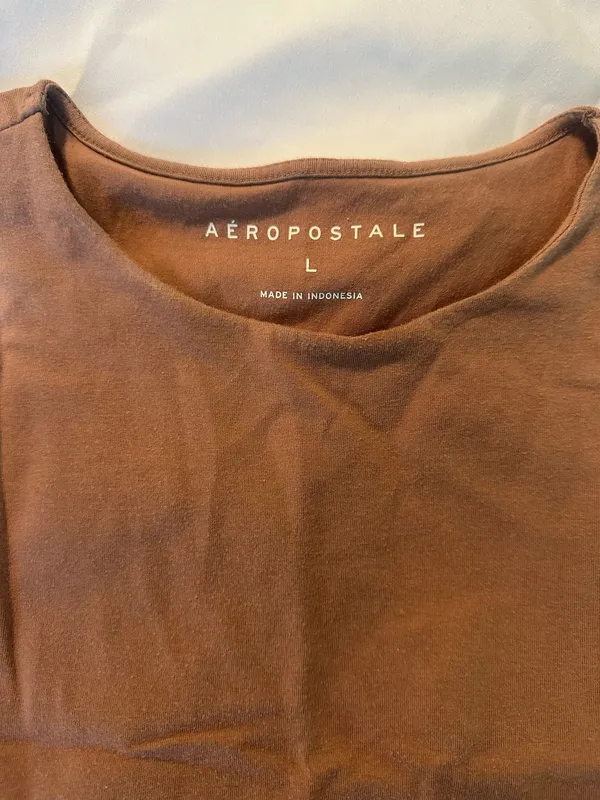 Aeropostale Brown High Neck Cropped Tank Top - Image 3