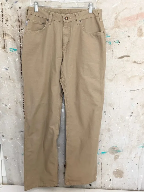 Carhartt Relaxed Fit Canvas Cargo Pants Khaki WB159 - Image 2