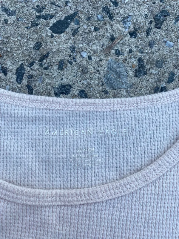 American Eagle Outfitters Cropped Waffle Tee - Image 2