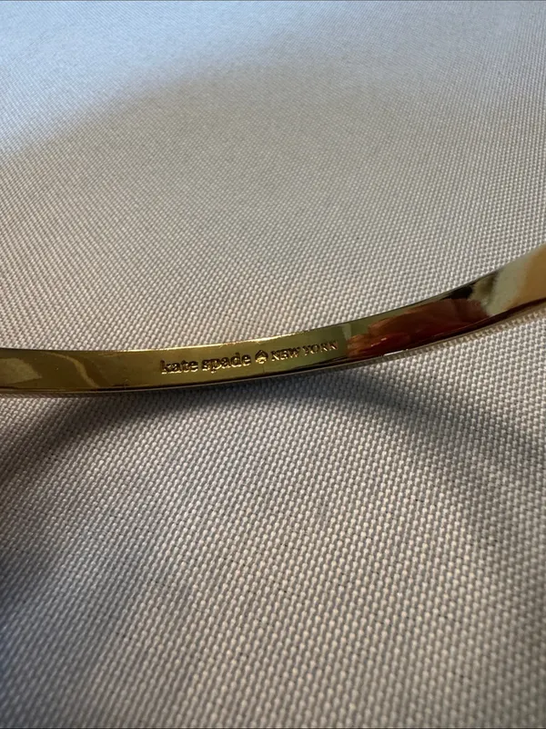 Kate Spade Gold Crystal Pavé Hinged Bangle Bracelet - Image 2