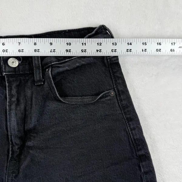 Abercrombie & Fitch 90s Relaxed Cutoff High‎ Rise Black Denim Shorts Womens 27 4 - Image 3