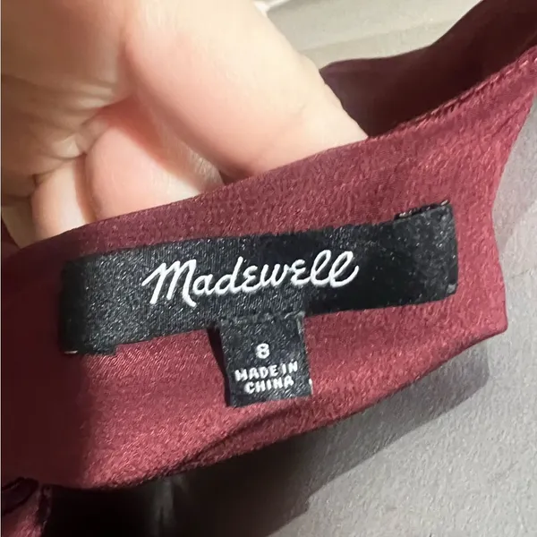 Madewell burgundy spaghetti strap dress - Image 7