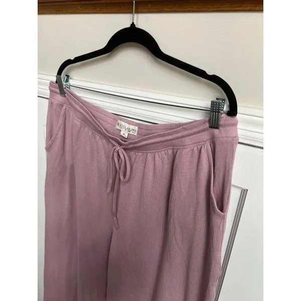 Koolaburra by UGG Women Sandwash Interlock Wide‎ Leg Pants Faded Rose size XL - Image 2