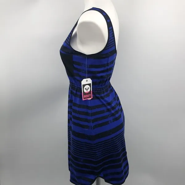 Roxy sleeveless black blue striped tank dress - Image 4