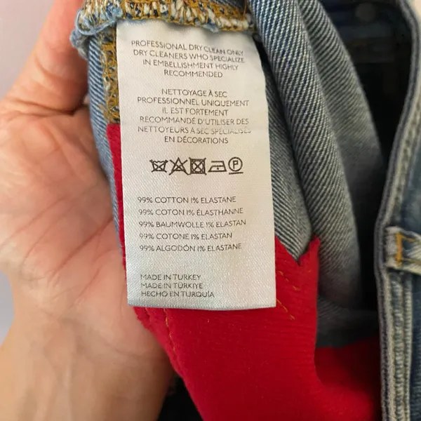 We The Free Firecracker Flare Jeans Light Wash High Rise Red Stars Retro size 30 - Image 12