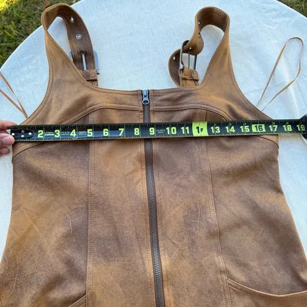 Free People Western Wind faux leather minidress Size Small - Image 7