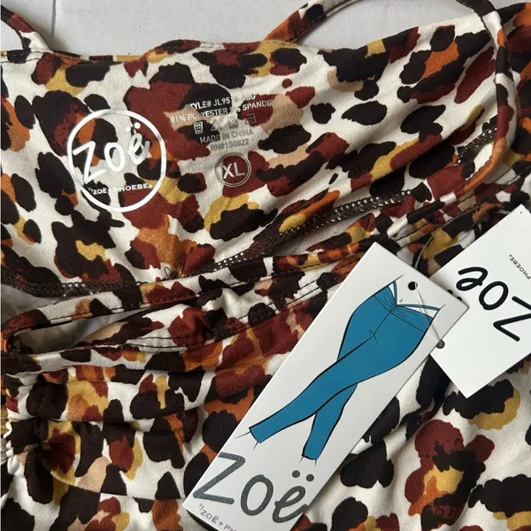 Zoe + Phoebe Women's Leggings Leopard Animal Print XL - Image 3