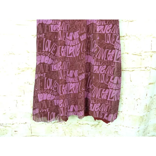 Urban Outfitters Love Mesh Tank Top Women S Pink Brown Sheer Cami Cut Hem Y2K - Image 9