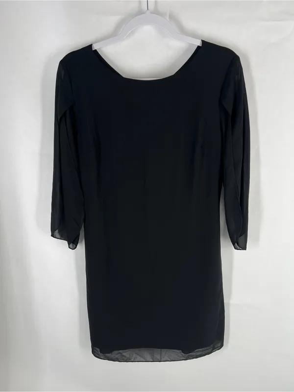Grace Karin Black Chiffon Split Sleeve Shift Dress Size S NWT - Image 2