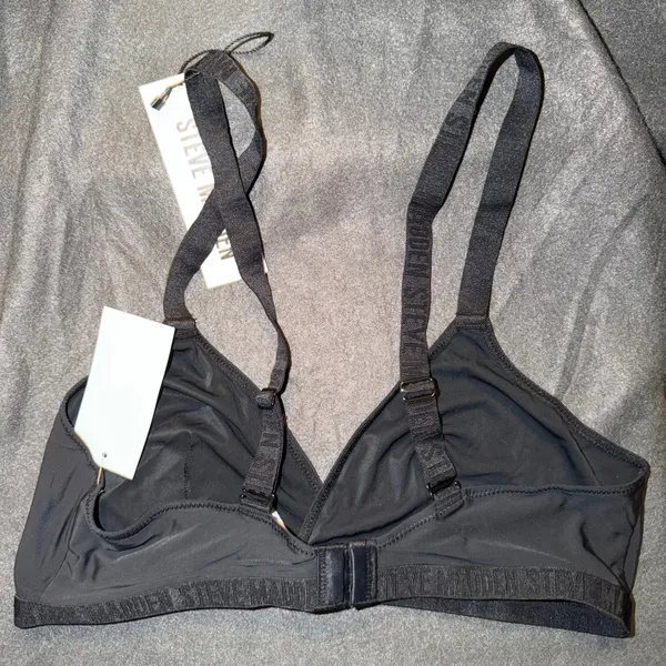 Steve Madden Women Black Logo Strap Triangle Bralette SM12151 XL NEW - Image 2