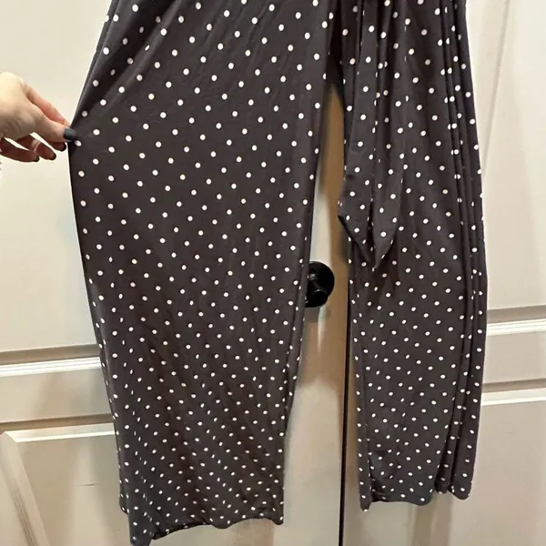 Lauren Ralph Lauren Jumpsuit Womens Gray White Polka Dot Wide Leg Sleeveless 0 - Image 4