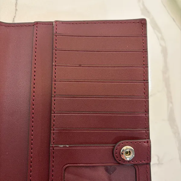 Kate Spade Burgundy Pebbled Leather Wristlet Wallet - Image 11