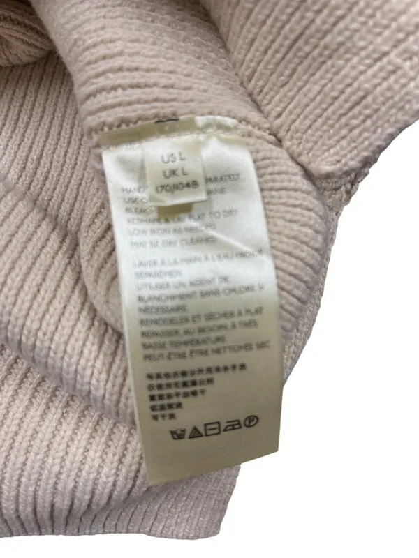Free People wms pearl beige casual over sized knit pull sweater sz L SKU 10-783 - Image 10