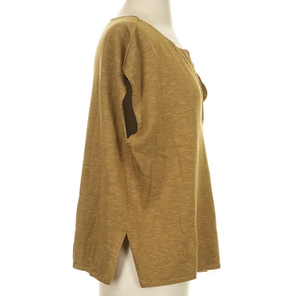 Free-est Free People Mustard Yellow V-Neck Relaxed Top - Image 6