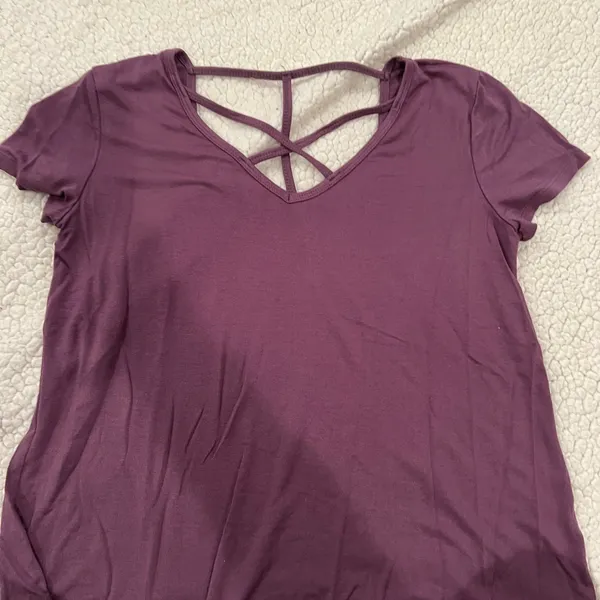 Women's Purple Crisscross Back Top - Image 3