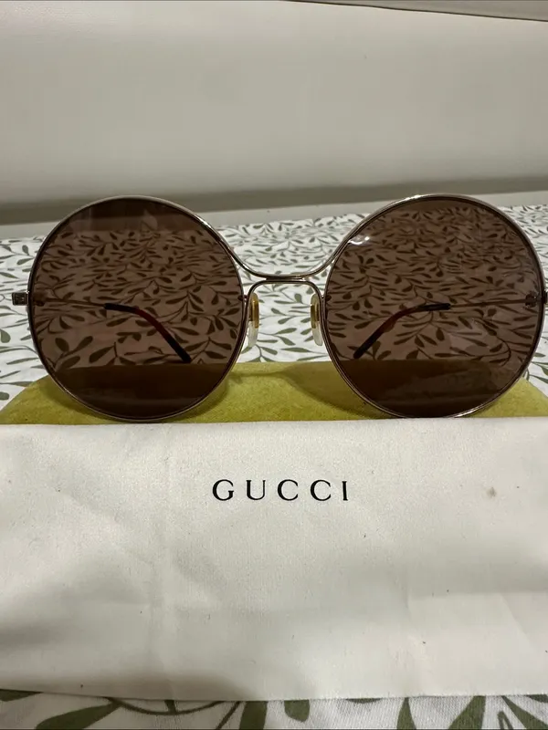 Gucci Women's Round Brown Lens Sunglasses - Image 2