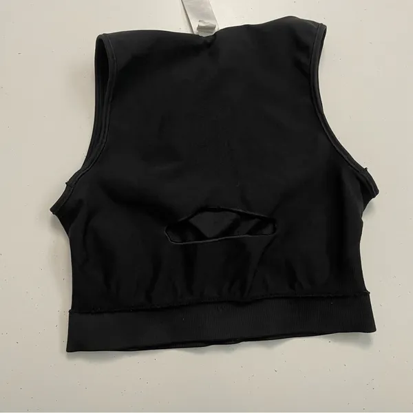 Gymshark Sweat Seamless Midi Tank Sports Bra Compression Exercise Workout Black - Image 8