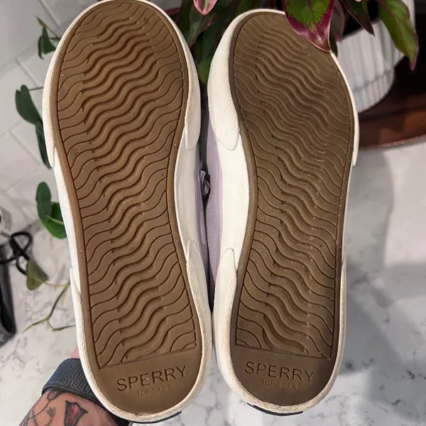 Sperry Crest Vibe Lavender Purple Canvas Slip On Sneakers STS87255 Womens 8 - Image 5