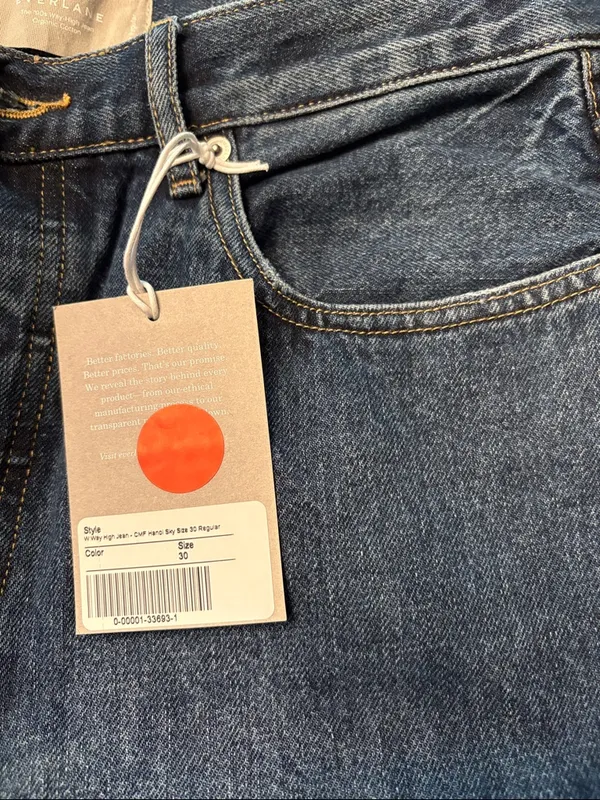 Everlane Women's Way-High Jean Medium Washed Blue button fly Size 30 NWT - Image 7
