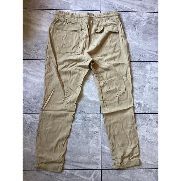 True Religion Women Khaki Jogger Pants Elastic Waist Drawstring Tan Size S - Image 2