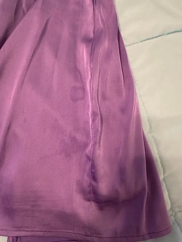 Sky to Moon Lilac Strapless Satin Mini Dress - Image 5