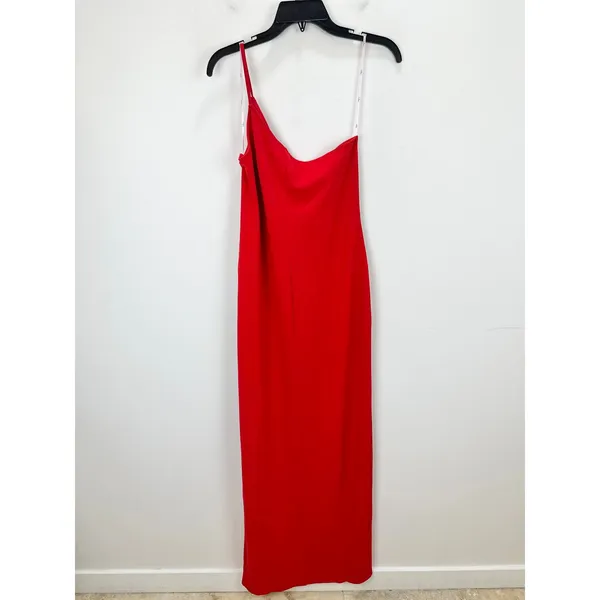 Lulus Keeper of My Heart Red One-Shoulder Maxi Dress Formal Stretch XL NWT - Image 8