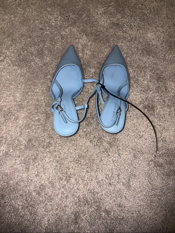 Classic steal Blue Pointed Toe Slingback Heels size 41 new - Image 2