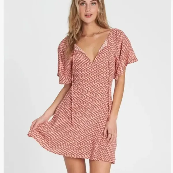 NWT Billabong Tomorrows End Mini Dress Women's XS Geometric‎ Boho Summer Casual - Image 2