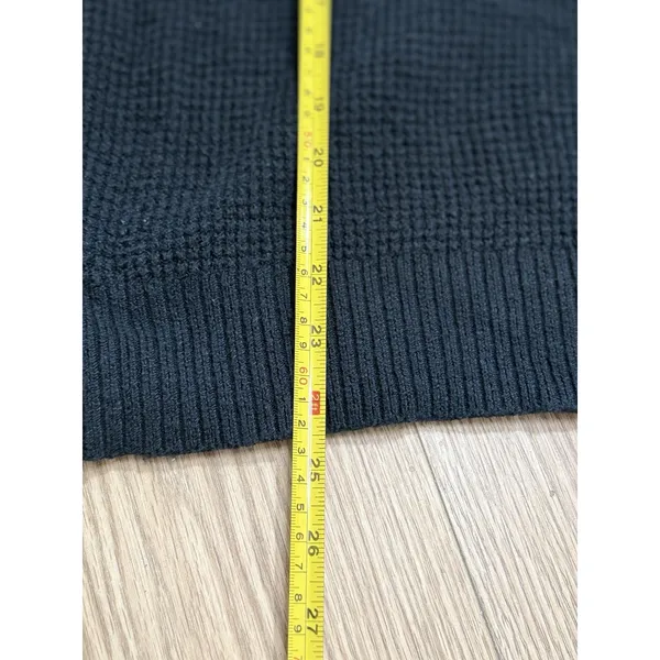 Aerie Women's Black Waffle Knit Button Mock Neck Sweater Size S‎ - Image 6