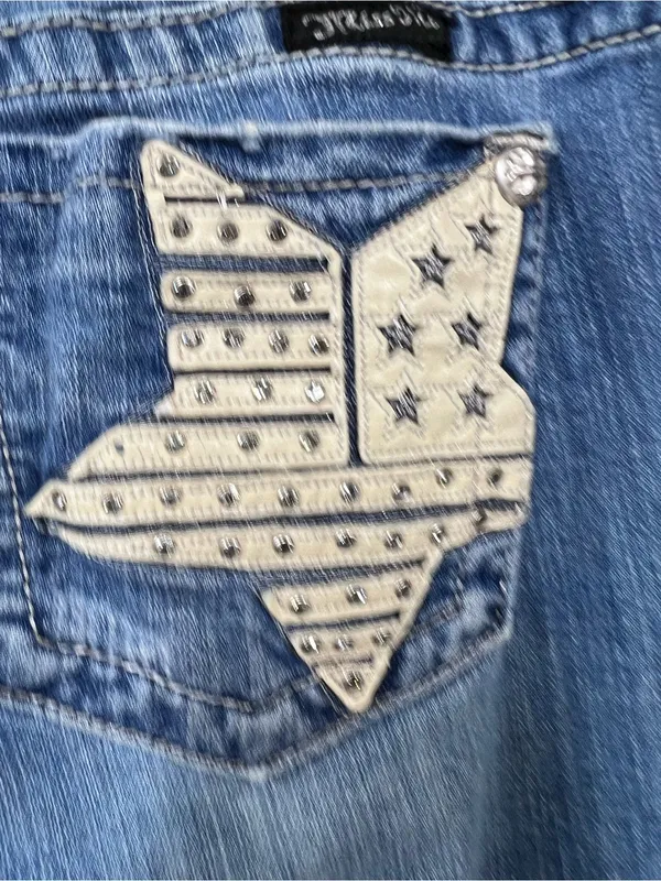 Miss Me bootcut Star-Embellished Jeans Designer Americana 4th of July size 28 - Image 5