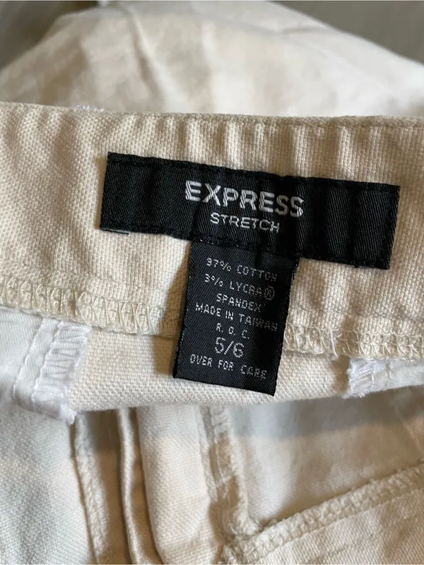Express Cream A-Line Mini Skirt with Front Pockets - Image 3