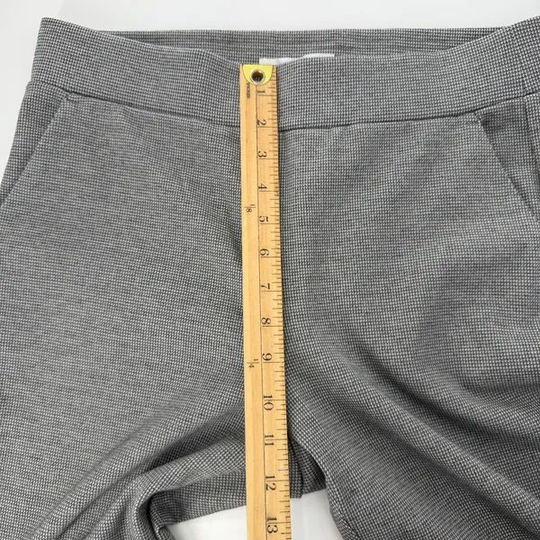LOFT Gray Houndstooth Ponte Pull-On Straight Leg Dress Pants NEW Size M - Image 9
