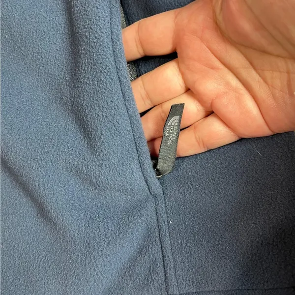The North Face Fleece Jacket Women M gray Windwall Full Zip Hooded Sweater Logo - Image 8