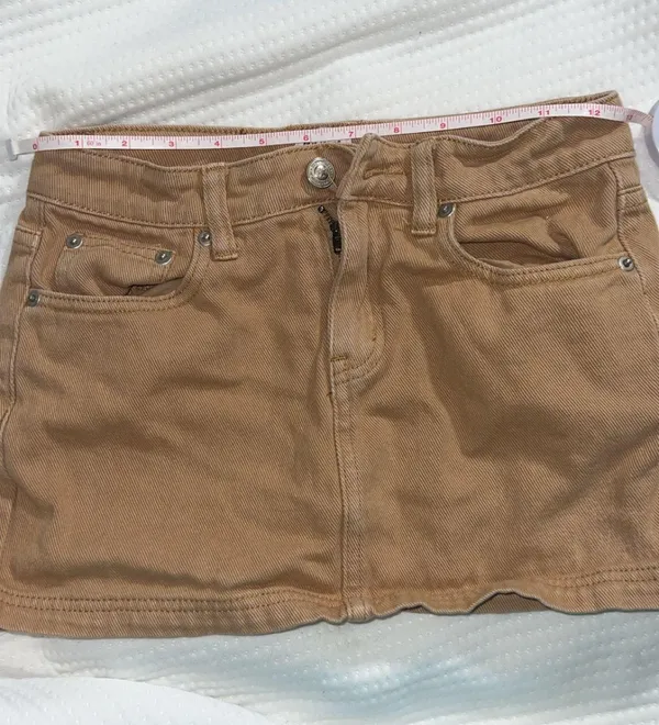 Princess Polly Denim Brown Mini Skirt - Image 4