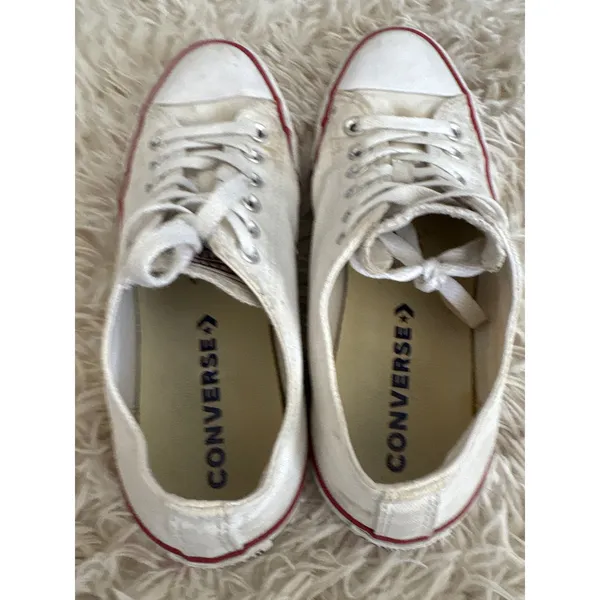 Converse Chuck Taylor All Star‎ White Low Top Canvas Sneakers Women 9 Men 7 - Image 6