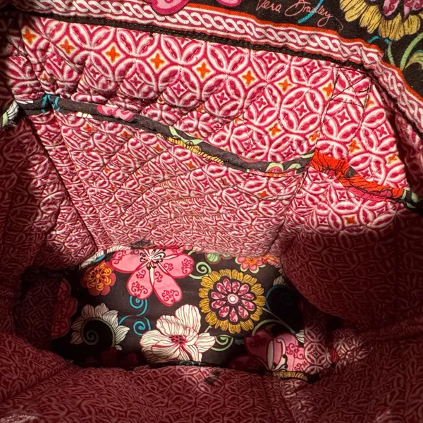 Vera Bradley Pink and Black Floral Tote - Image 8