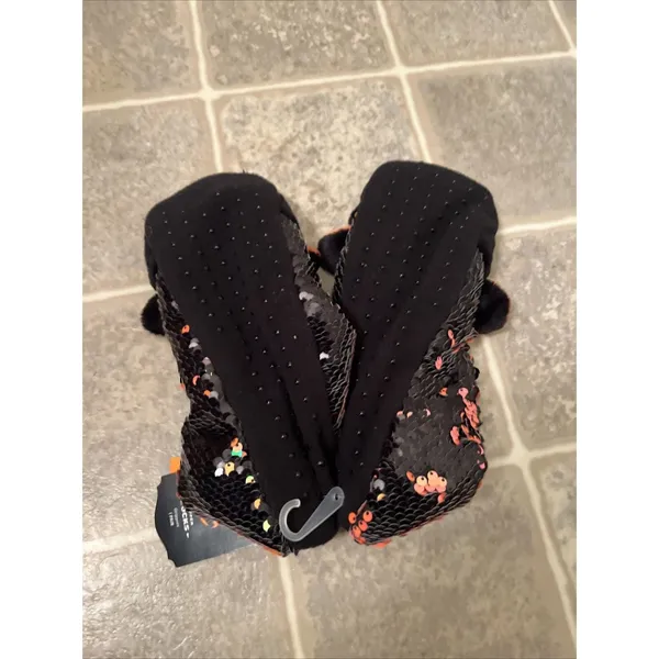 Hyde and EEK Women's Cat Flip Sequin Halloween Slipper Socks Grippers M-L 8-10 - Image 12