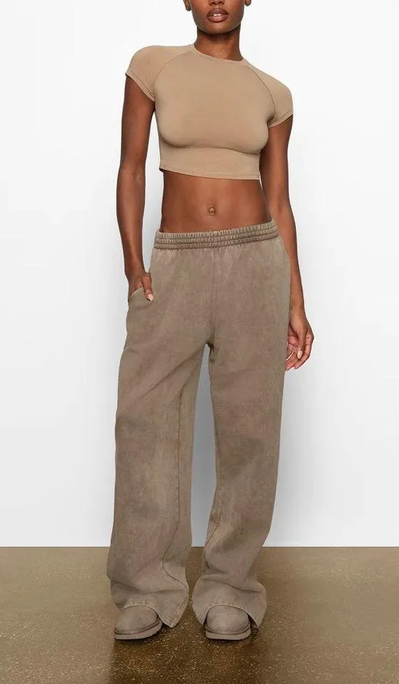 SKIMS Boyfriend Fleece SET in Desert - Size Small - Image 2