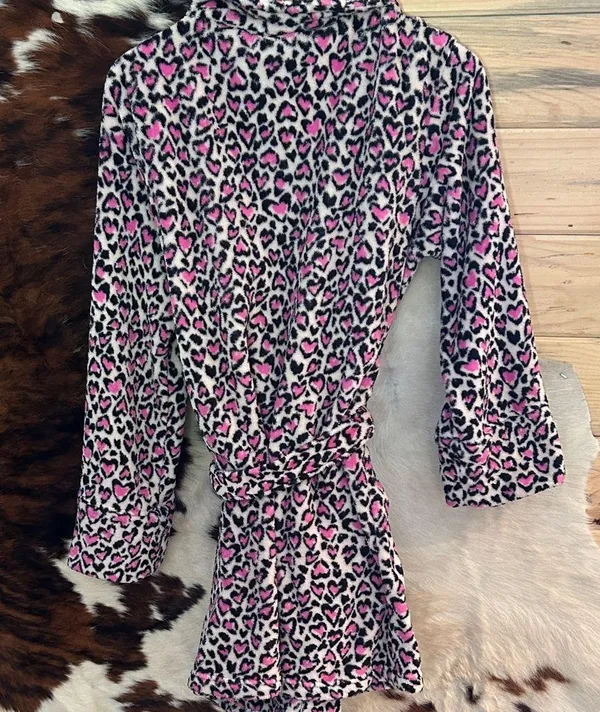 Victoria's Secret Pink and Black Leopard Print Robe - Image 4